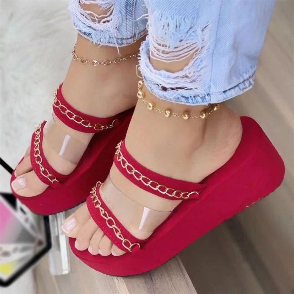 Chain Décor Red Wedges