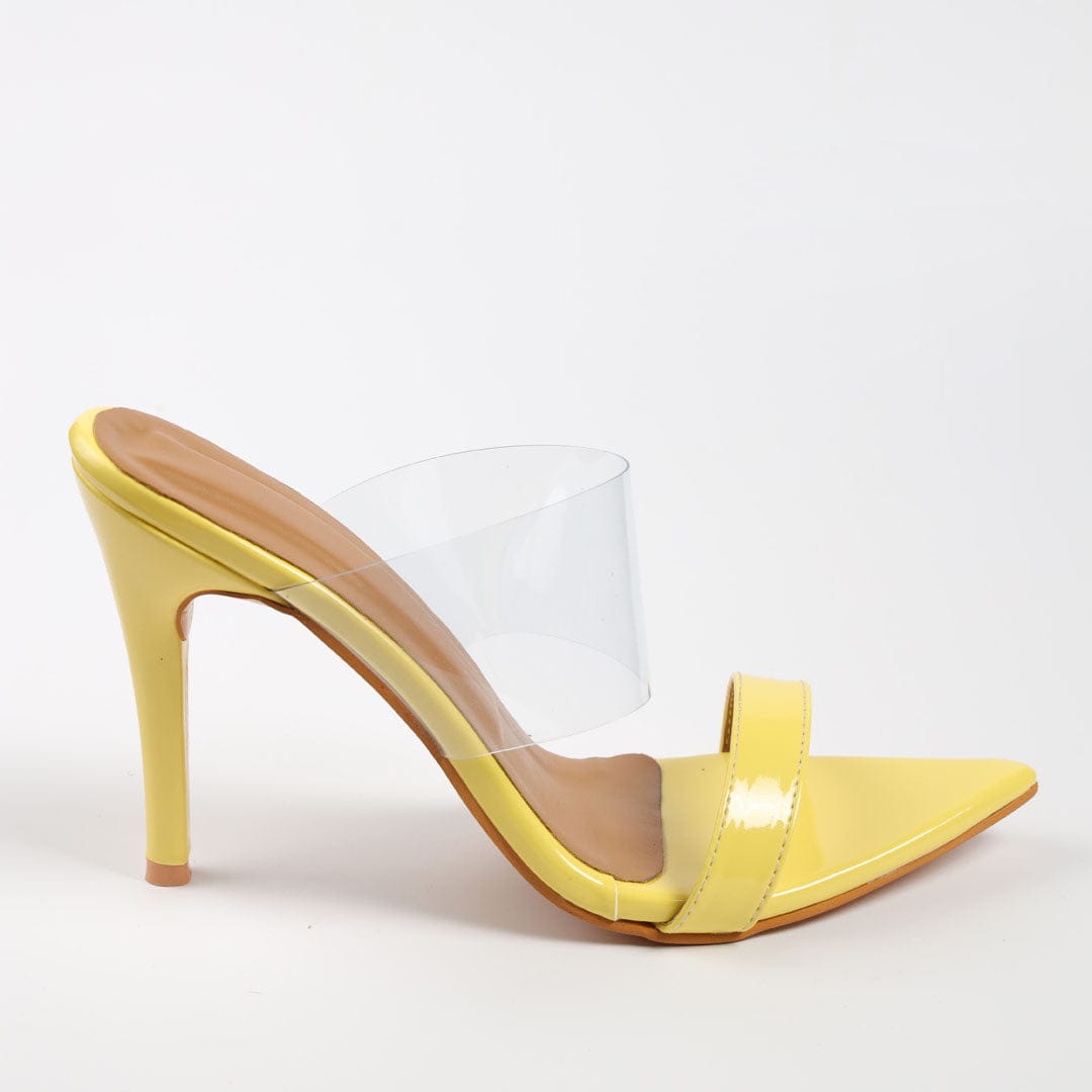Love-Melon - Yellow Transparent Heels for Women