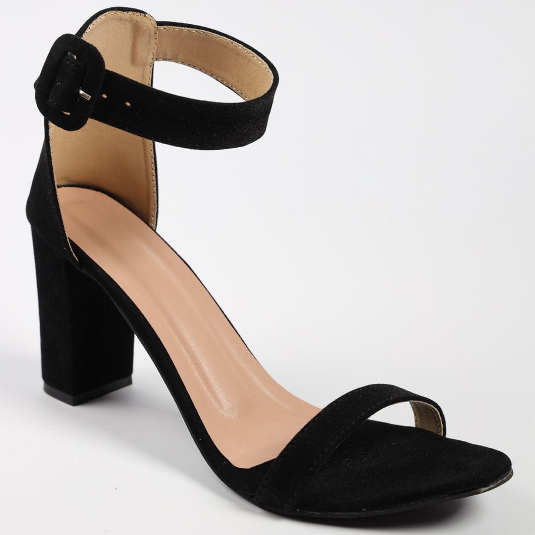 Black ankle strap heels