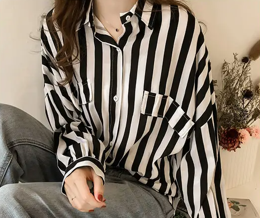 Black Striped Long Shirt