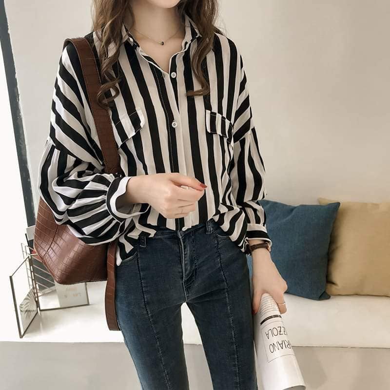 Black Striped Long Shirt