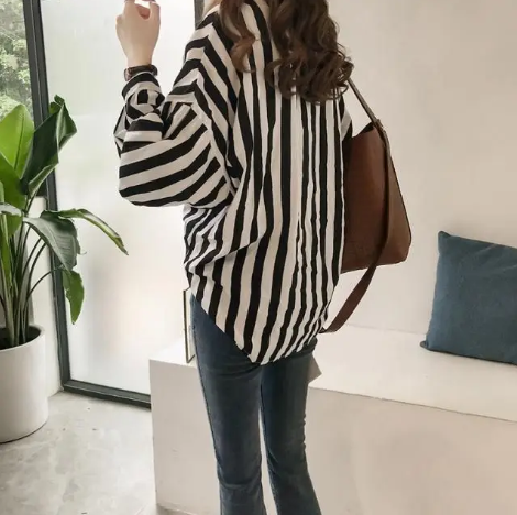 Black Striped Long Shirt