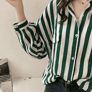 Green Striped Long Shirt