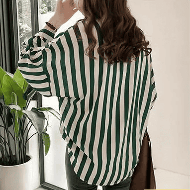 Green Striped Long Shirt