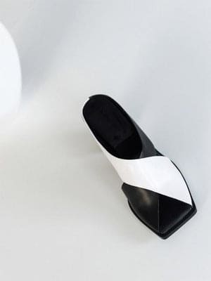 Black & White Block Heels