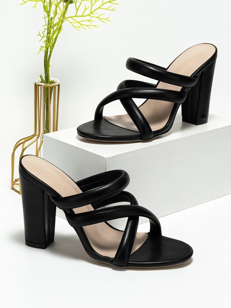 Velora Triple-Strap Block Heels