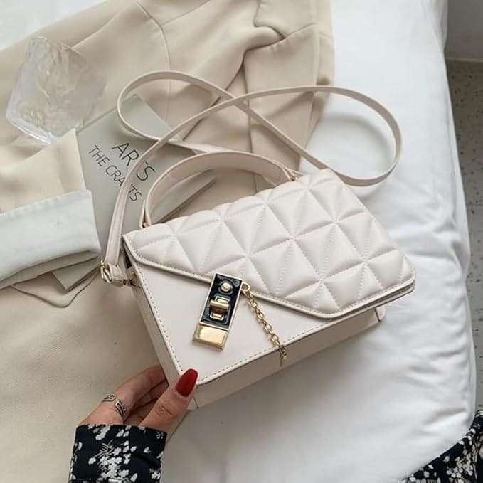White Glam Icon Women Handbag
