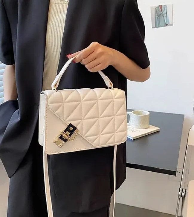 White Glam Icon Women Handbag