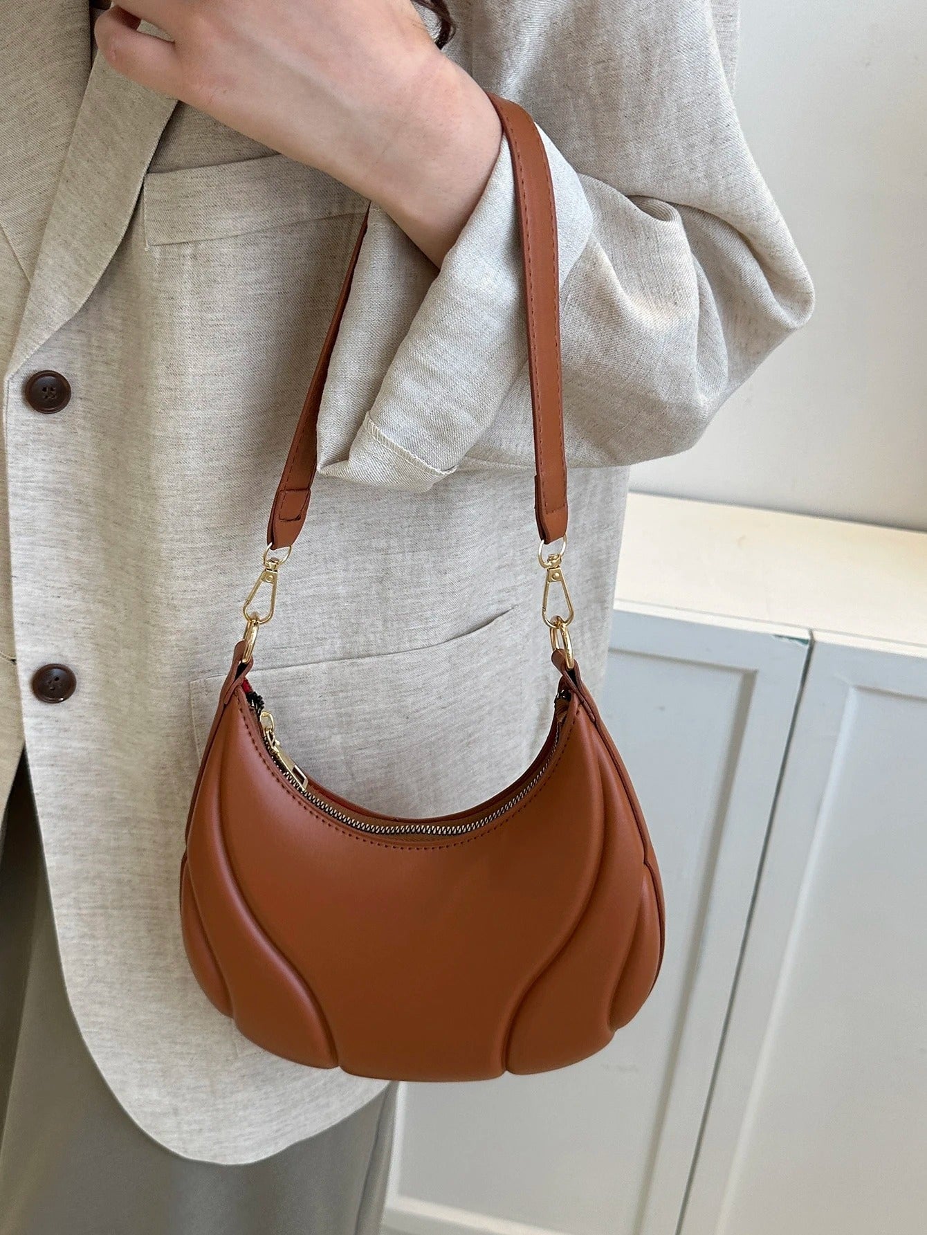 Brown Luxury Quilted Handbag