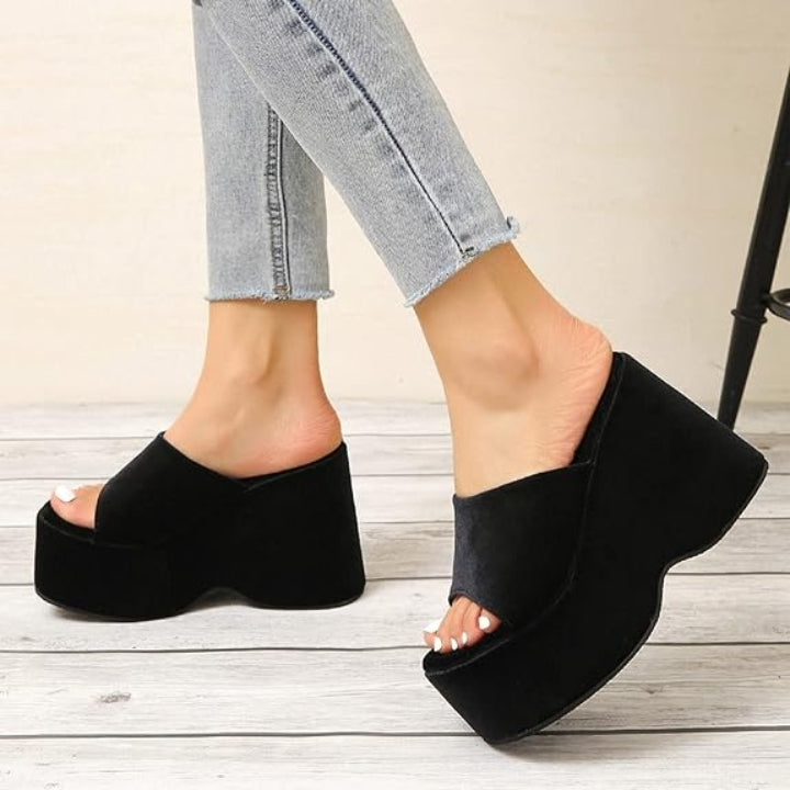 Midnight Mirage Black Wedges