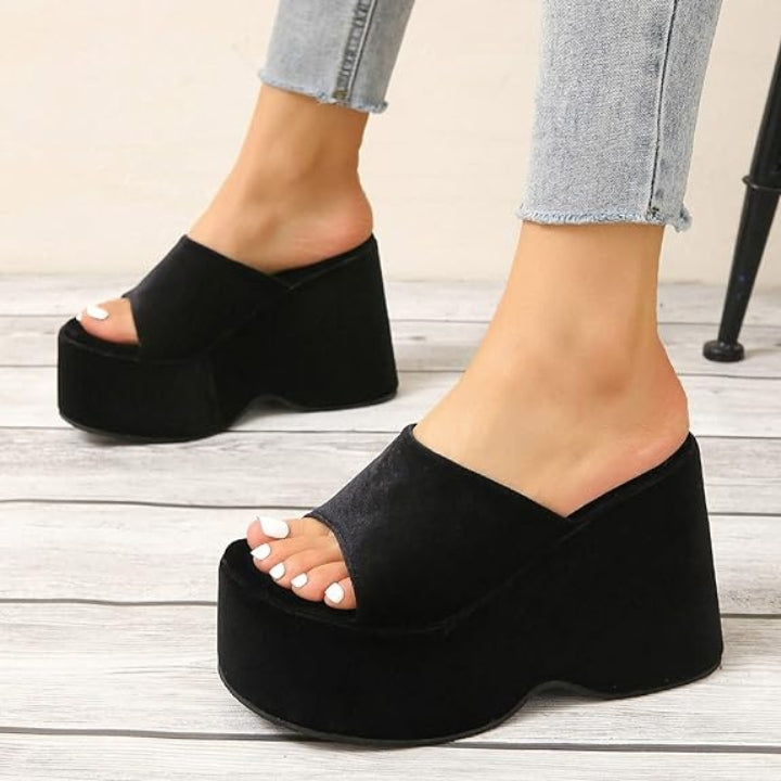 Midnight Mirage Black Wedges