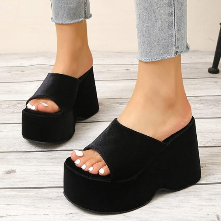 Midnight Mirage Black Wedges