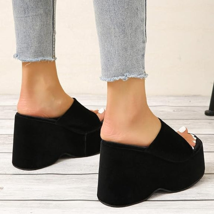 Midnight Mirage Black Wedges