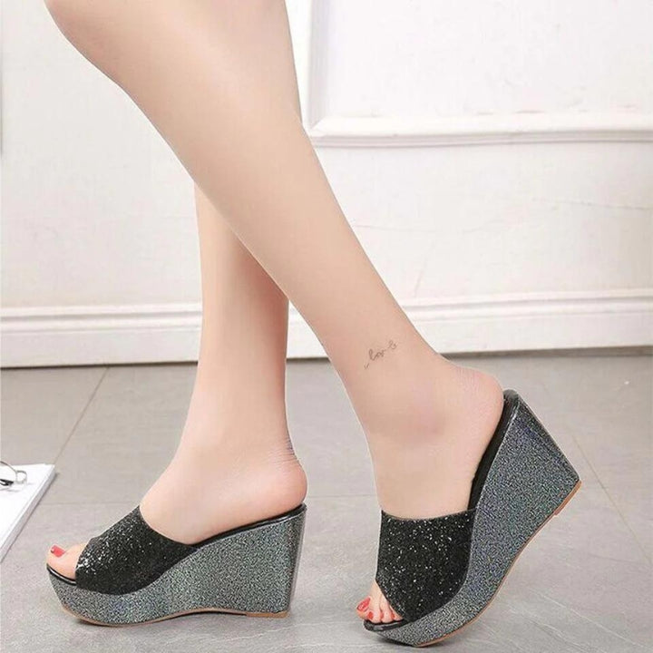 Bling Glitter Platform Wedges