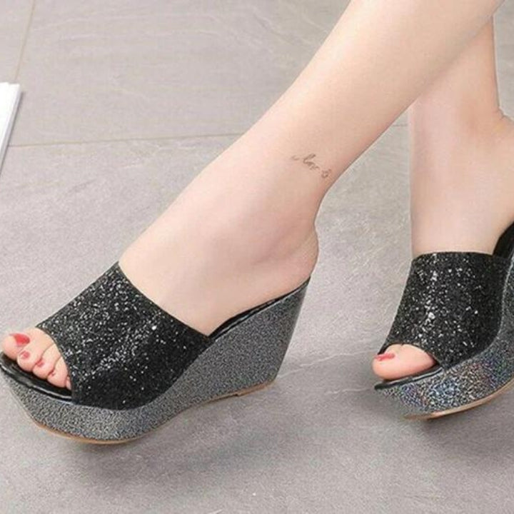 Bling Glitter Platform Wedges