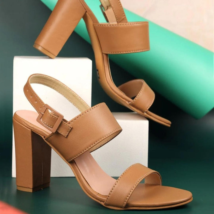 Formal Beige Block Heel