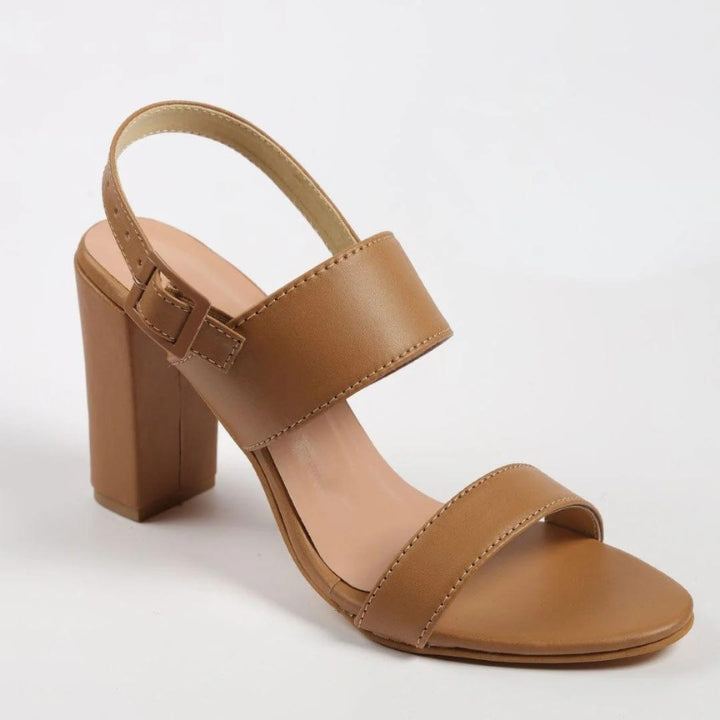 Formal Beige Block Heel