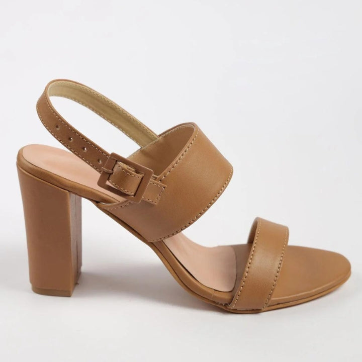 Formal Beige Block Heel