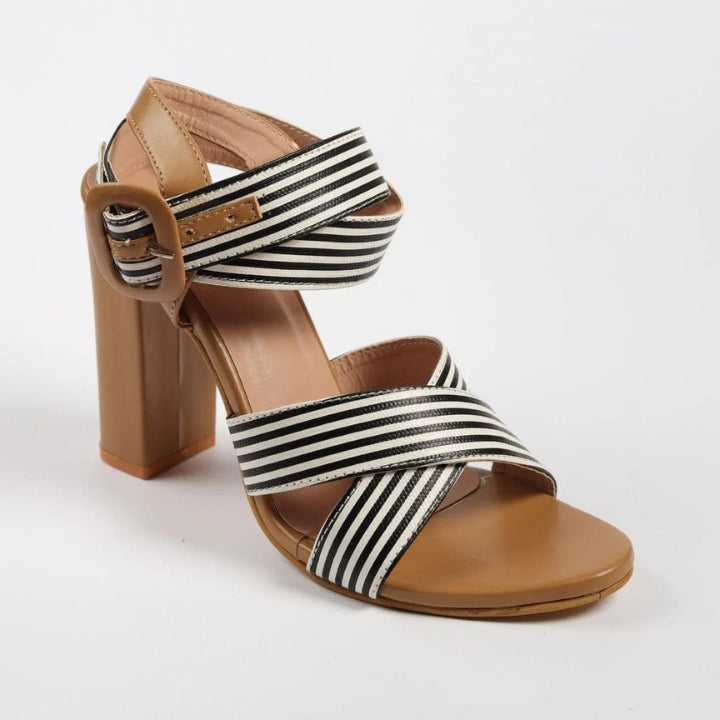 Brown Strap Criss Cross Heels