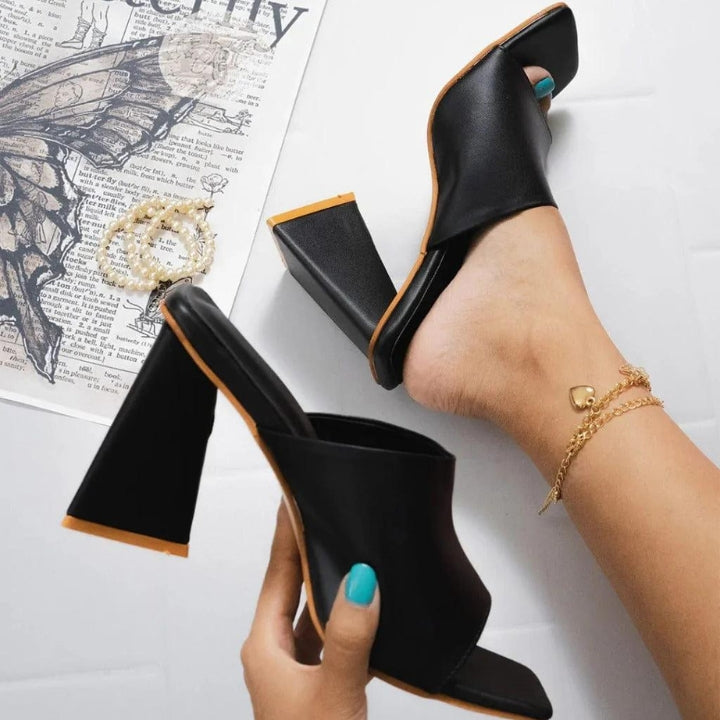 Black Classy Triangle Heels