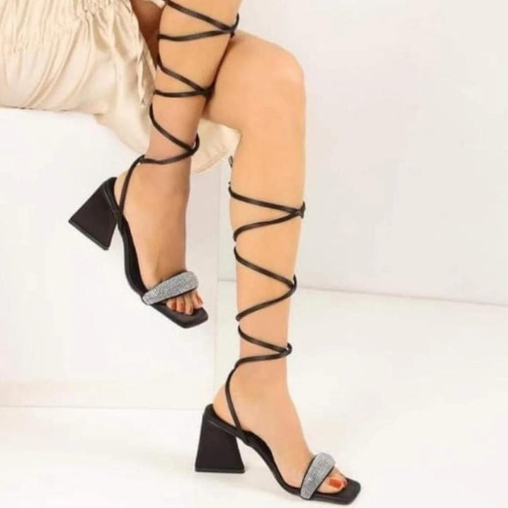 Black Strappy Dusk Diva Heels