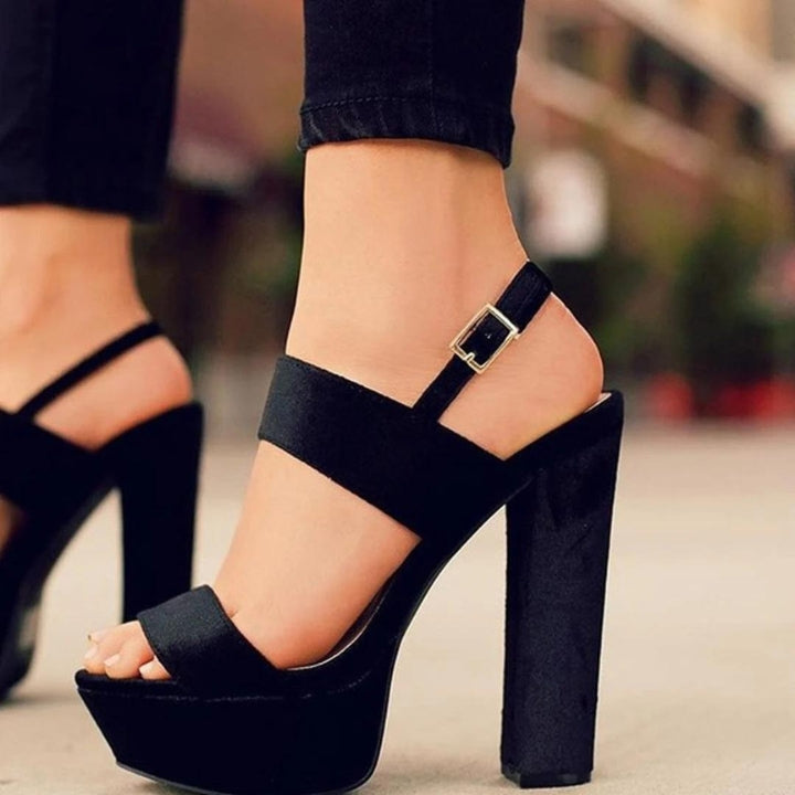 Solid Black Platform Heels