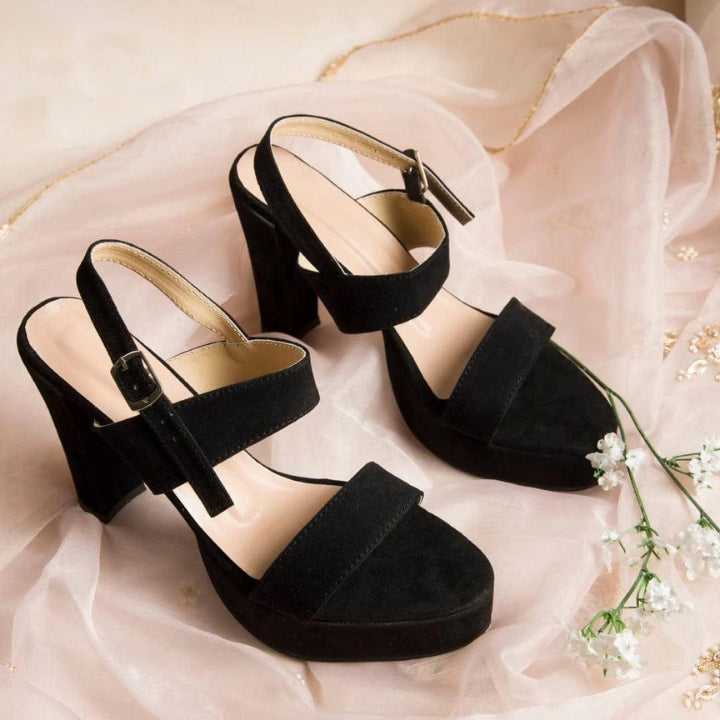 Solid Black Platform Heels