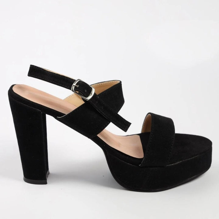 Solid Black Platform Heels