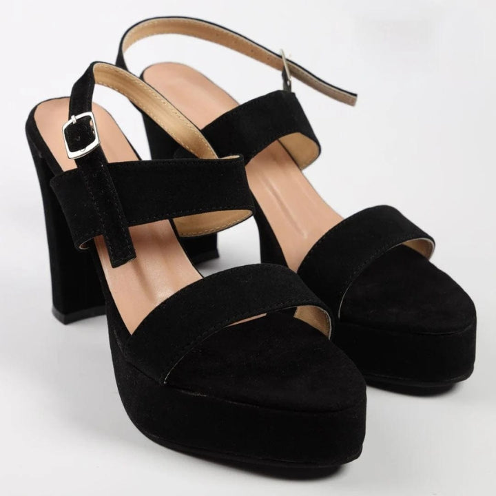 Solid Black Platform Heels