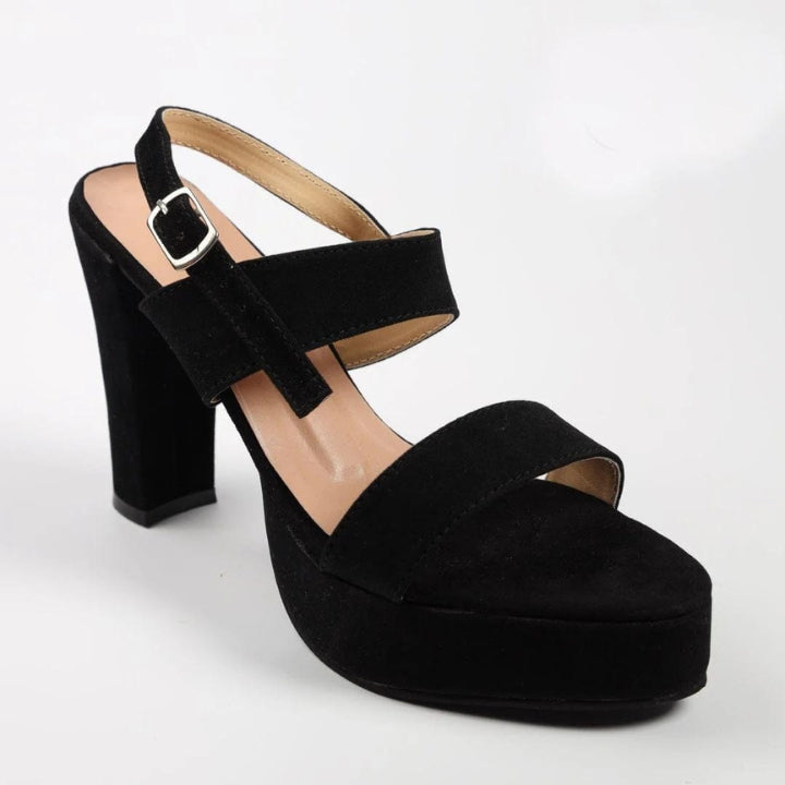 Solid Black Platform Heels