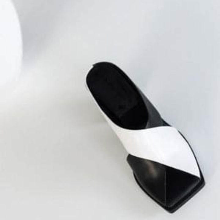 Black & White Block Heels