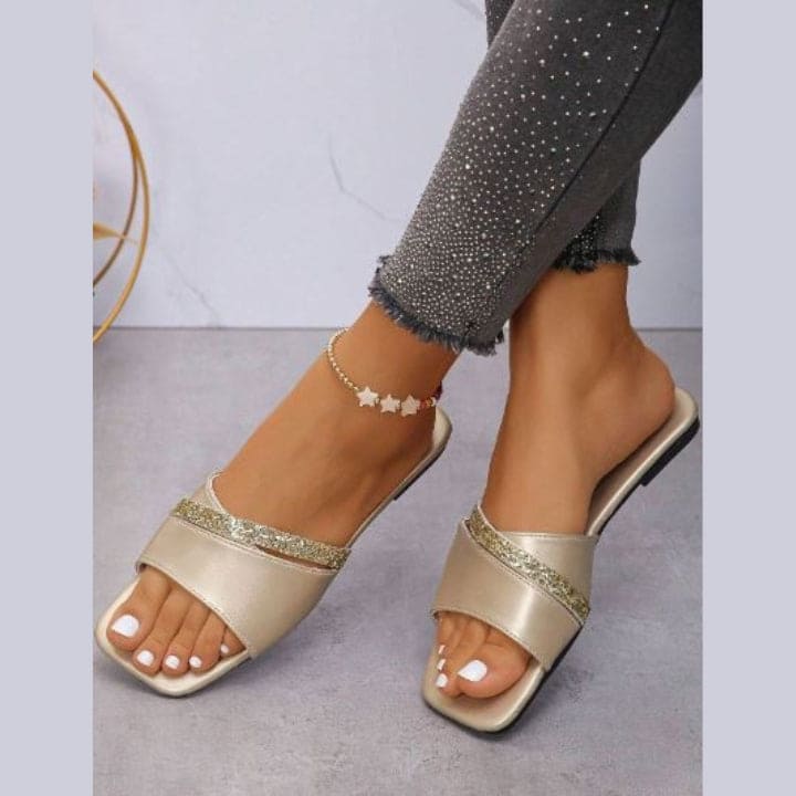 Shimmer Step Metallic Flats