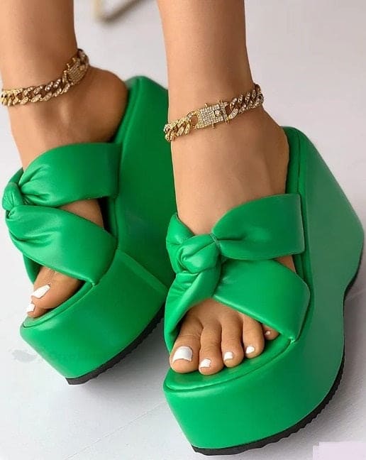 Green Women’s Wedge Sandals