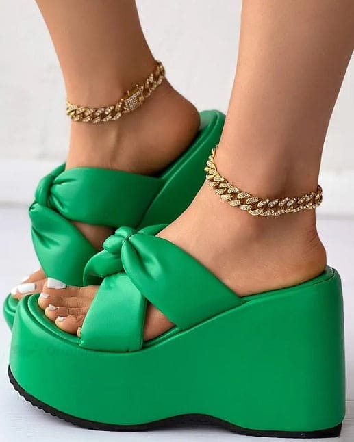 Green Women’s Wedge Sandals