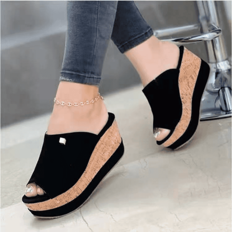 Fish Mouth Comfortable Wedge Slippers