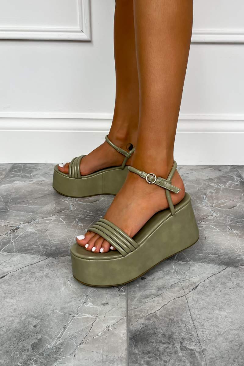 Green Glam Glide Wedges