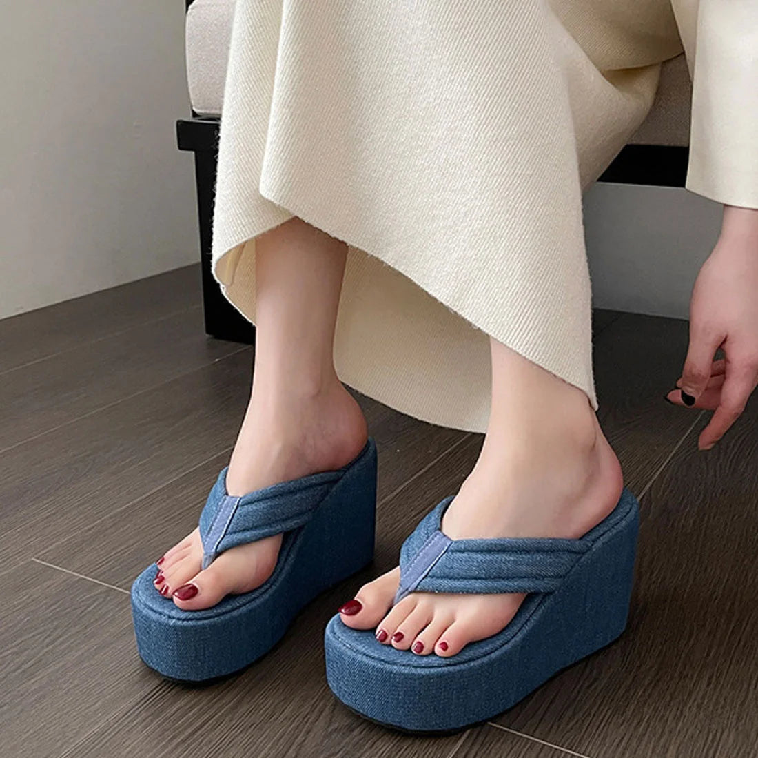 Blue Denim Viva Wedges