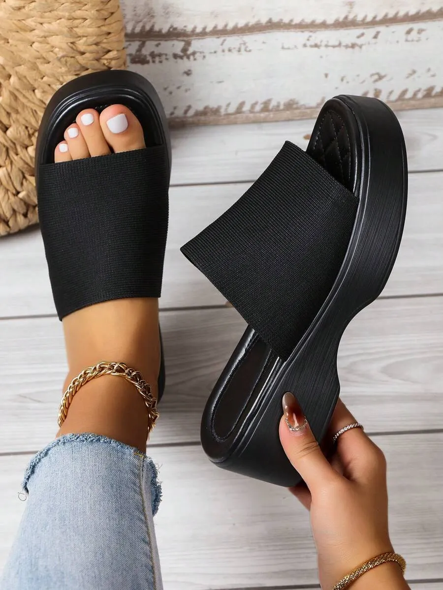 Elegant Black Platform Wedges