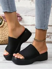 Elegant Black Platform Wedges