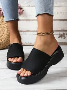 Elegant Black Platform Wedges