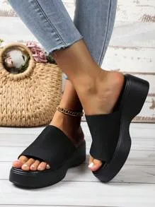 Elegant Black Platform Wedges