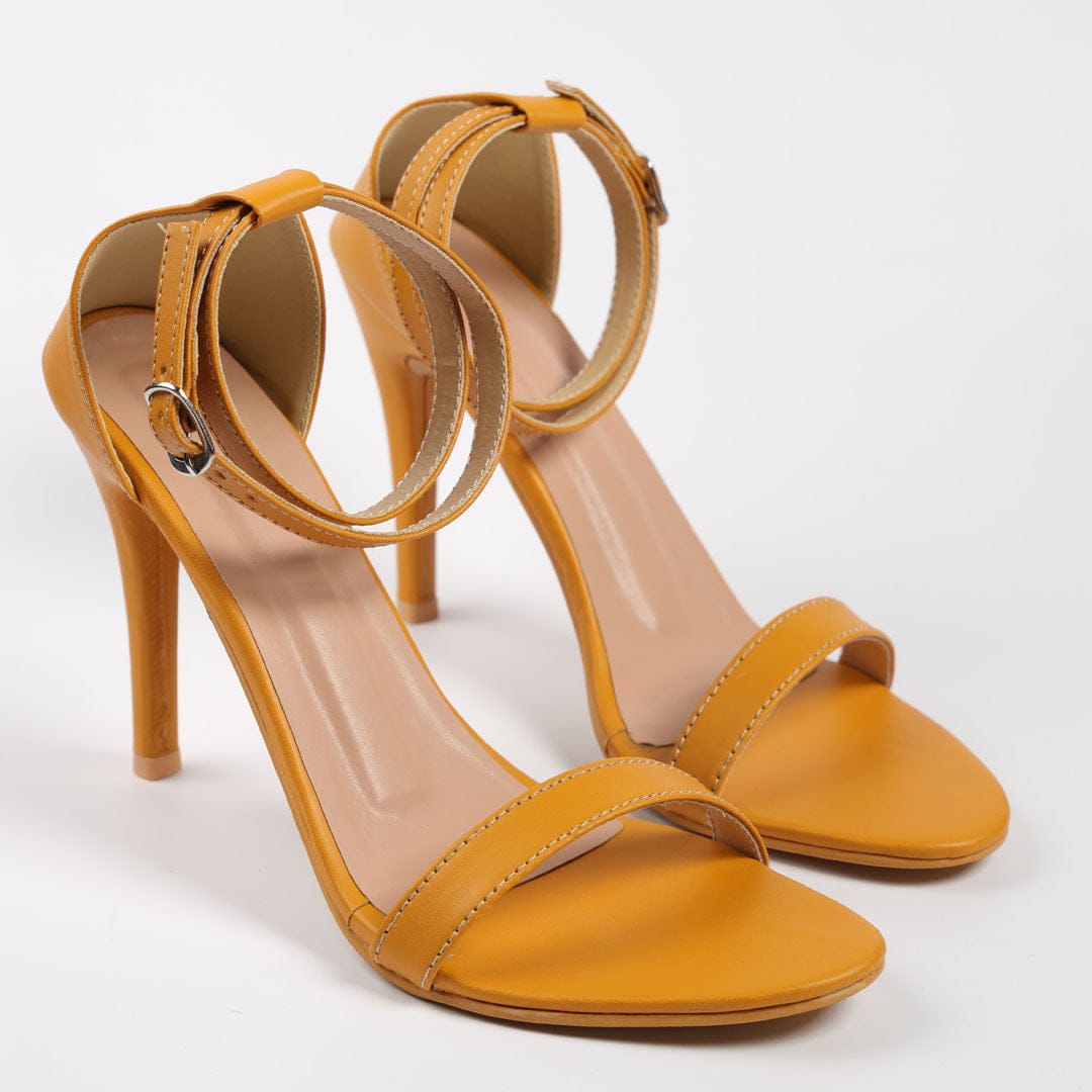 Mustard Double Starp Pencil Heels