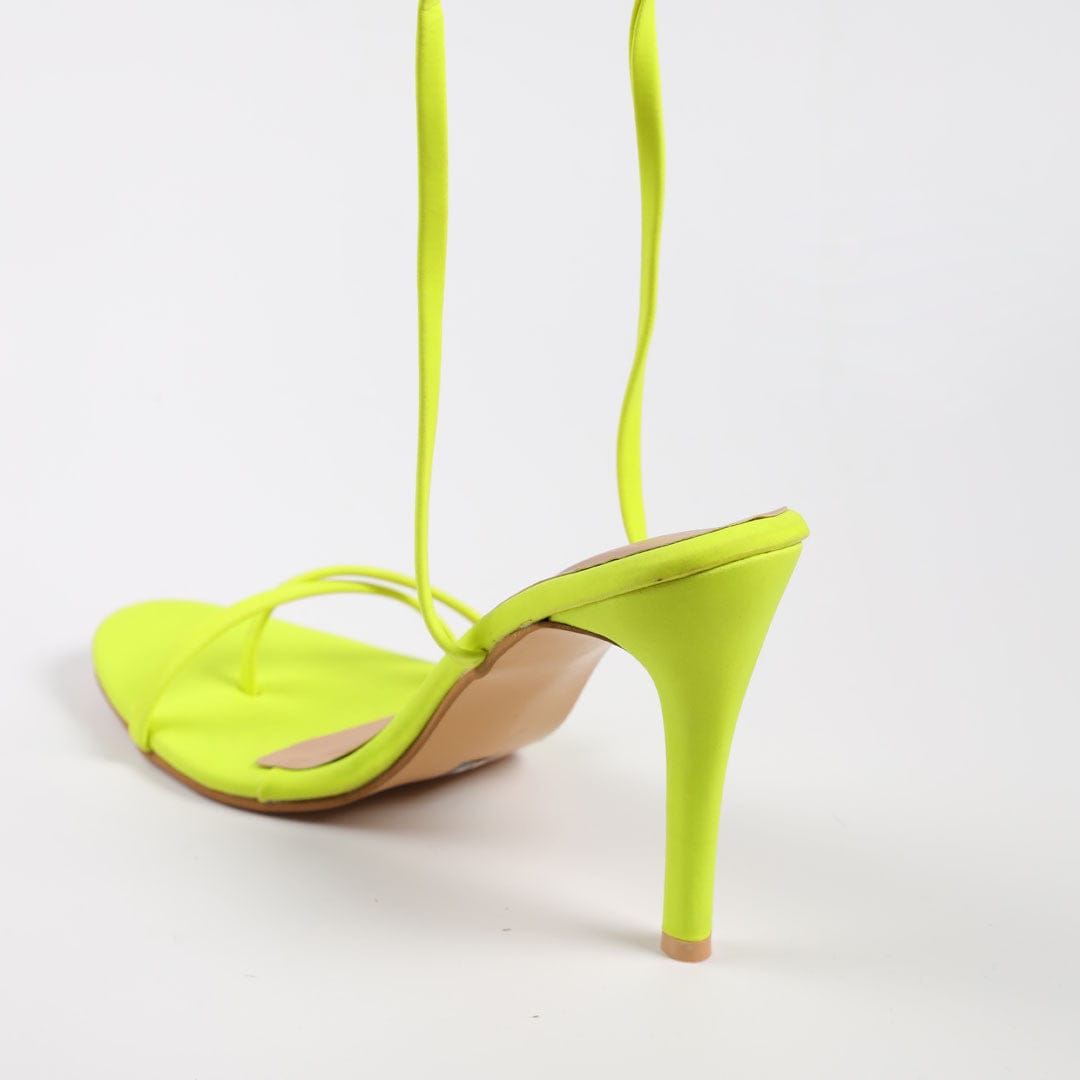 Sexy Neon Yellow Heels - Strappy Heels - Barely-There Heels - Lulus