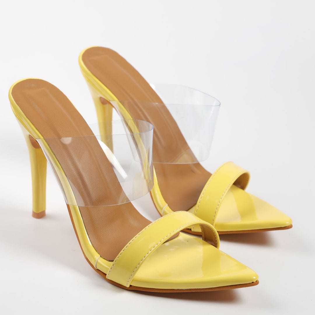 Love-Melon - Yellow Transparent Heels for Women