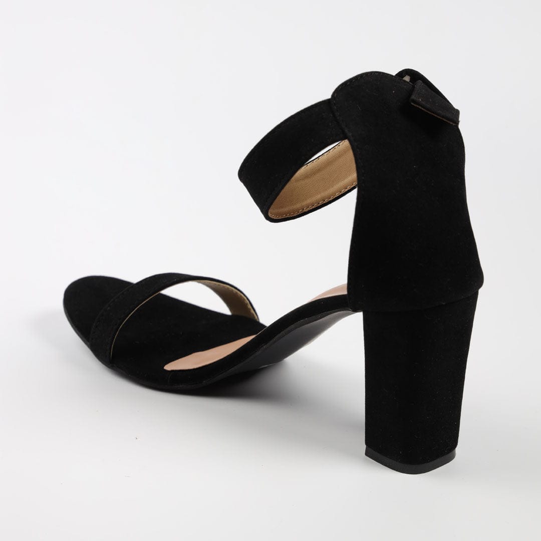 Black ankle strap heels